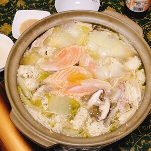 鮭と豆腐の冬野菜千切り鍋